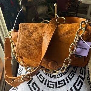 House of Want Vegan Orange Shoulder Bag
